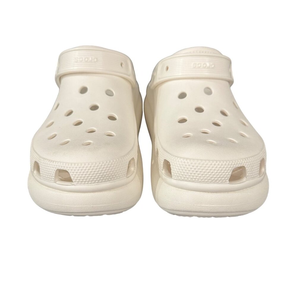 Crocs White Crush Clog Platform Shoes, Size 9 (M) 11(W) WORN ONCE - Picture 2 of 7